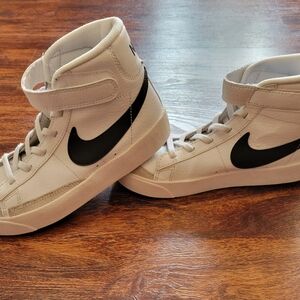 Nike White Blazer Sneakers with Black Swoosh